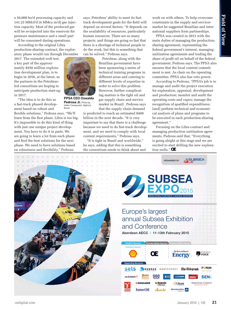 Offshore Engineer Magazine, page 19,  Jan 2015