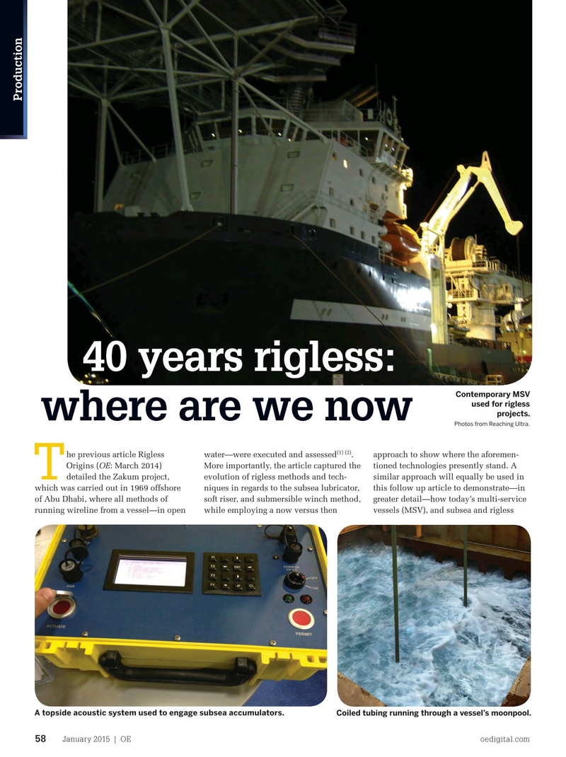 Offshore Engineer Magazine, page 56,  Jan 2015
