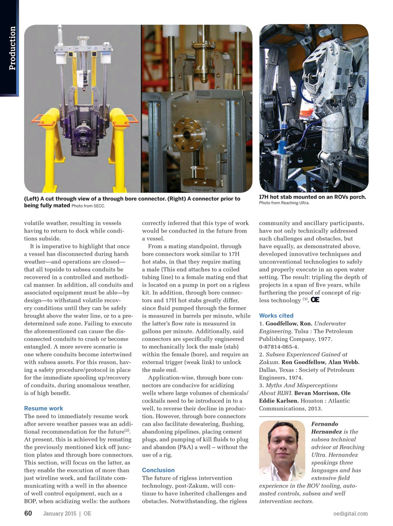 Offshore Engineer Magazine, page 58,  Jan 2015