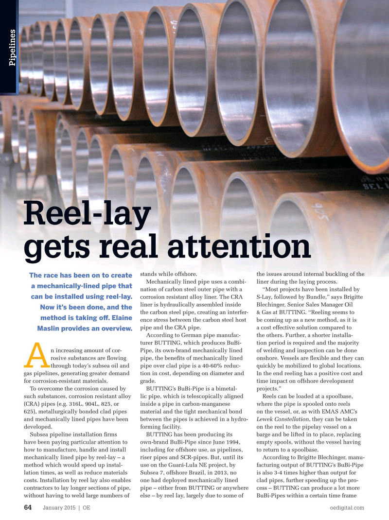 Offshore Engineer Magazine, page 62,  Jan 2015