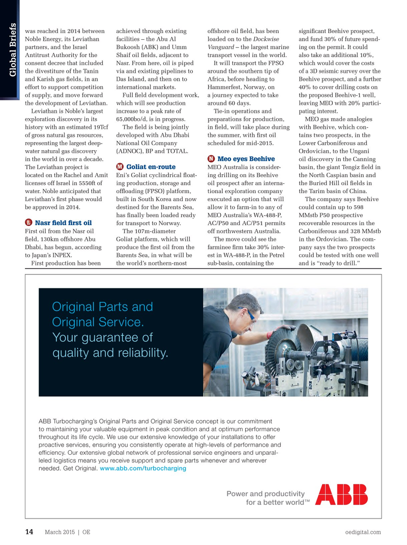 Offshore Engineer Magazine, page 12,  Mar 2015