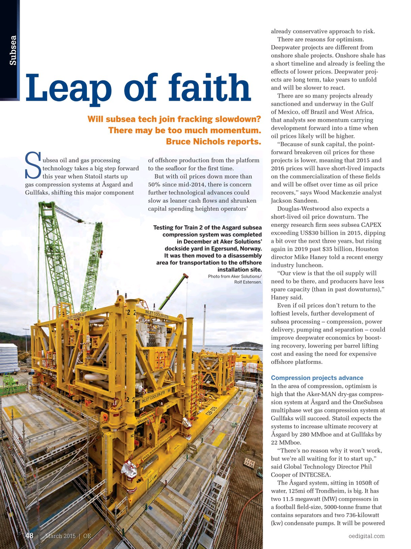 Offshore Engineer Magazine, page 46,  Mar 2015