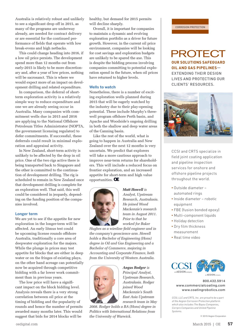 Offshore Engineer Magazine, page 55,  Mar 2015