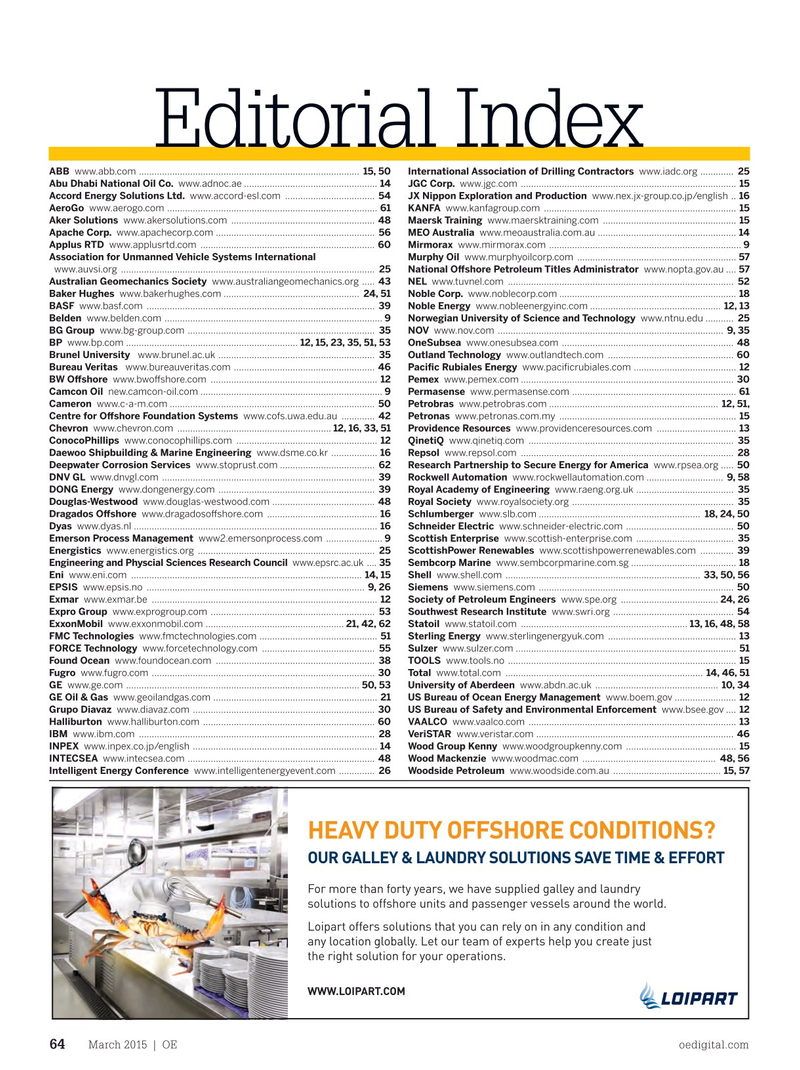 Offshore Engineer Magazine, page 62,  Mar 2015