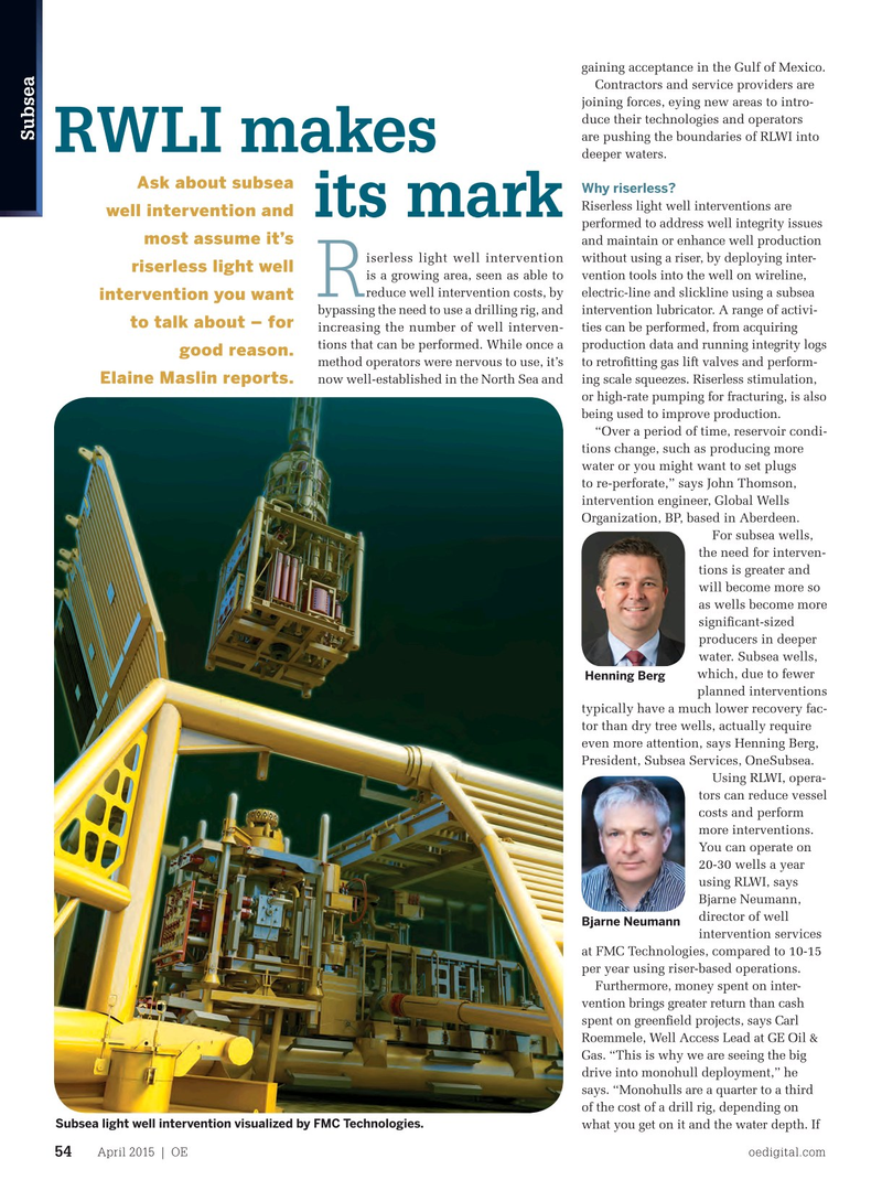 Offshore Engineer Magazine, page 52,  Apr 2015