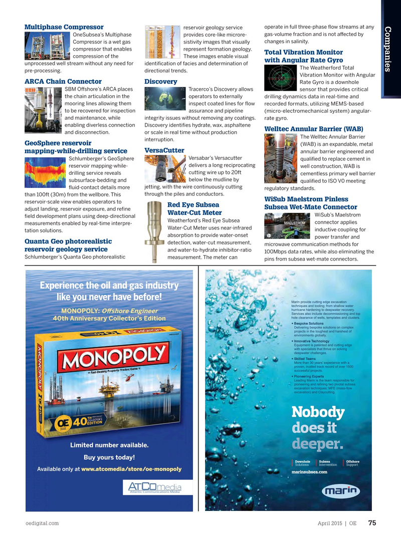 Offshore Engineer Magazine, page 73,  Apr 2015