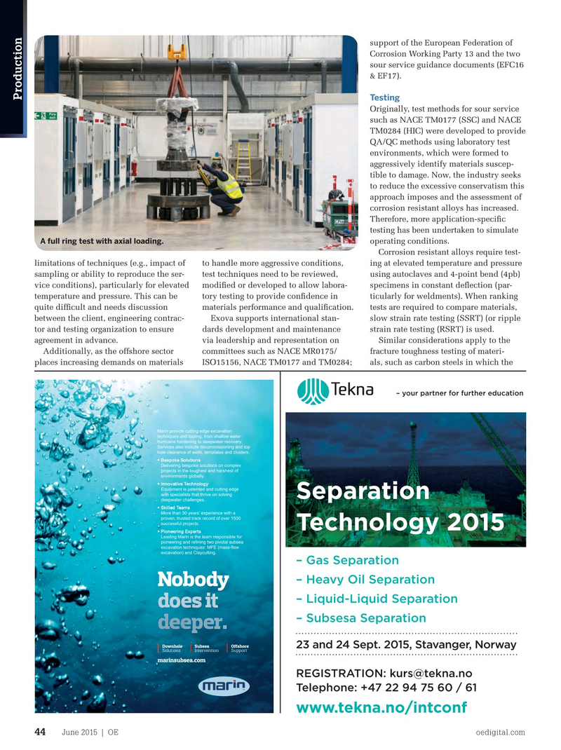 Offshore Engineer Magazine, page 42,  Jun 2015