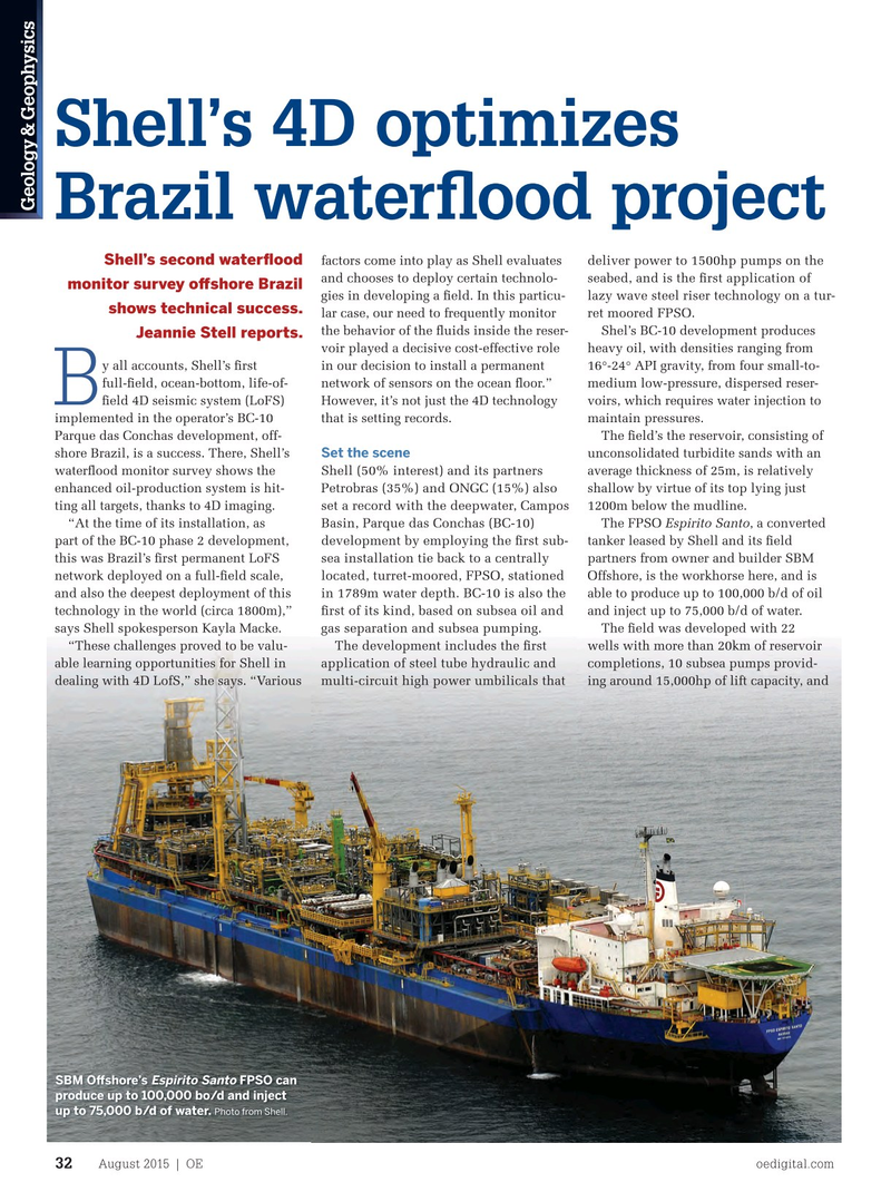 Offshore Engineer Magazine, page 30,  Aug 2015