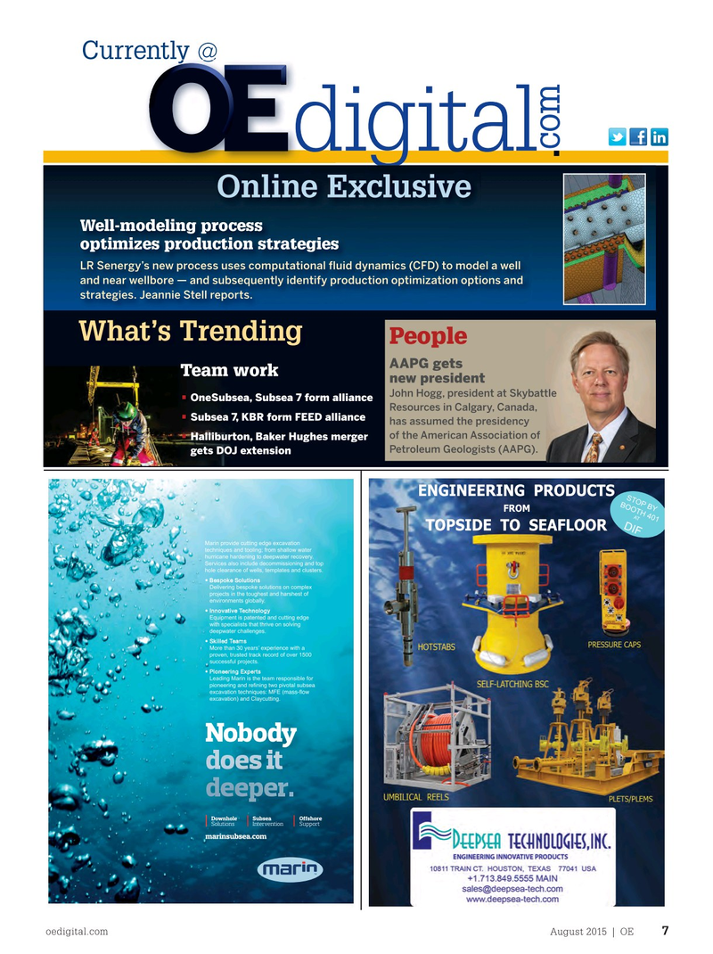Offshore Engineer Magazine, page 5,  Aug 2015