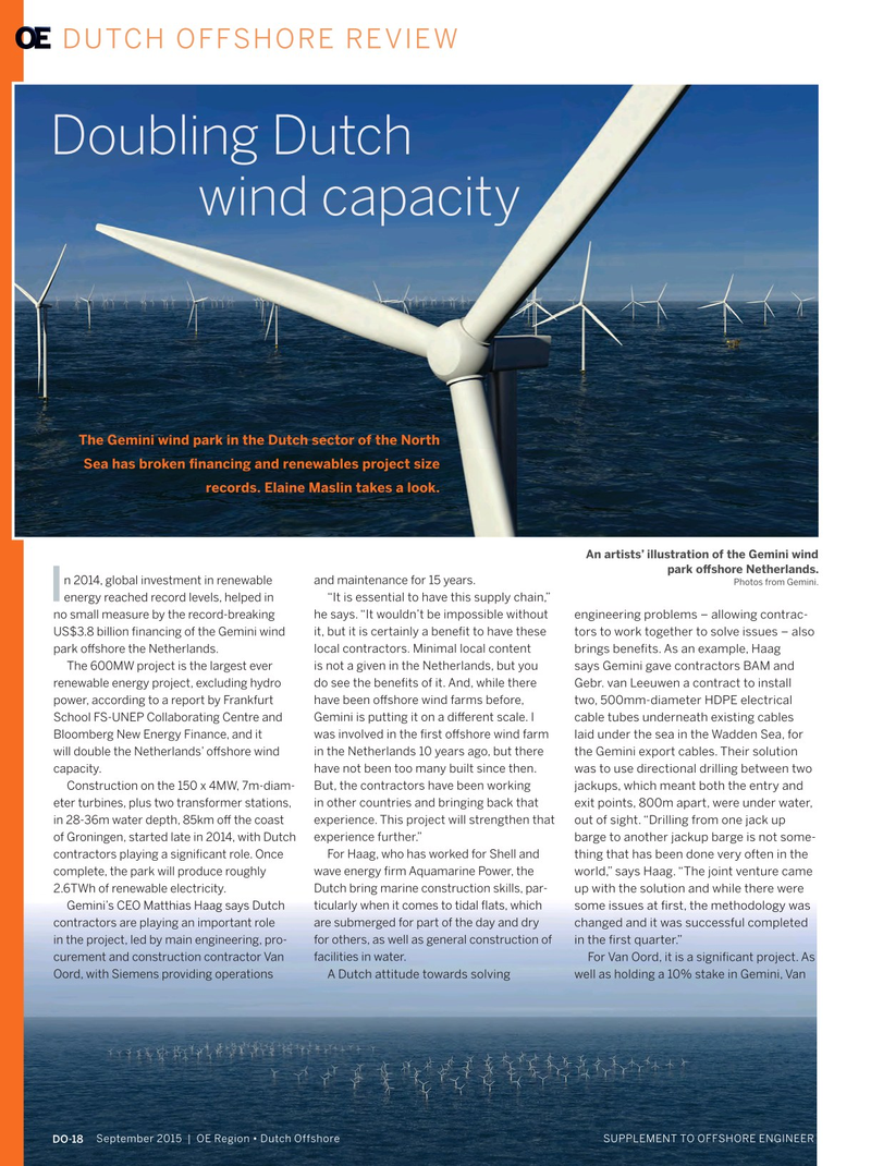 Offshore Engineer Magazine, page 110,  Sep 2015