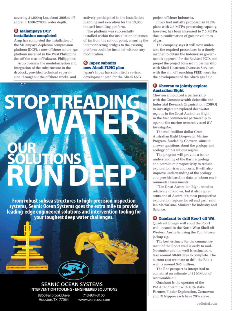 Offshore Engineer Magazine, page 16,  Oct 2015