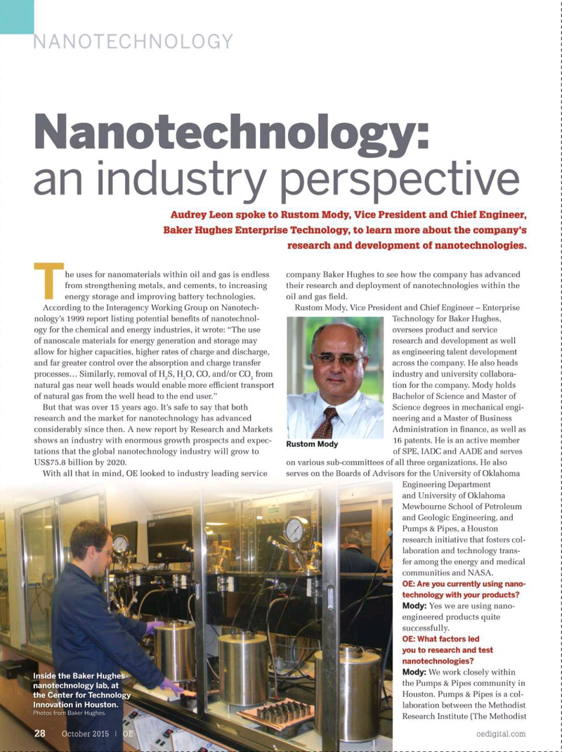 Offshore Engineer Magazine, page 26,  Oct 2015