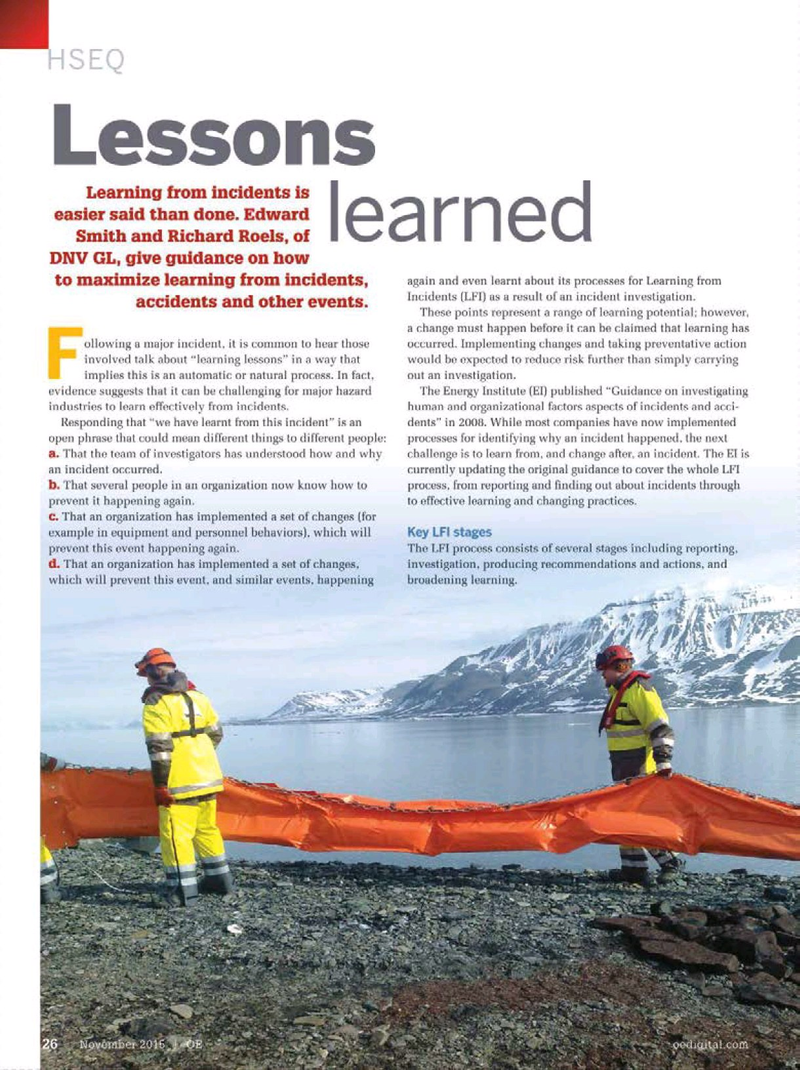 Offshore Engineer Magazine, page 24,  Nov 2015