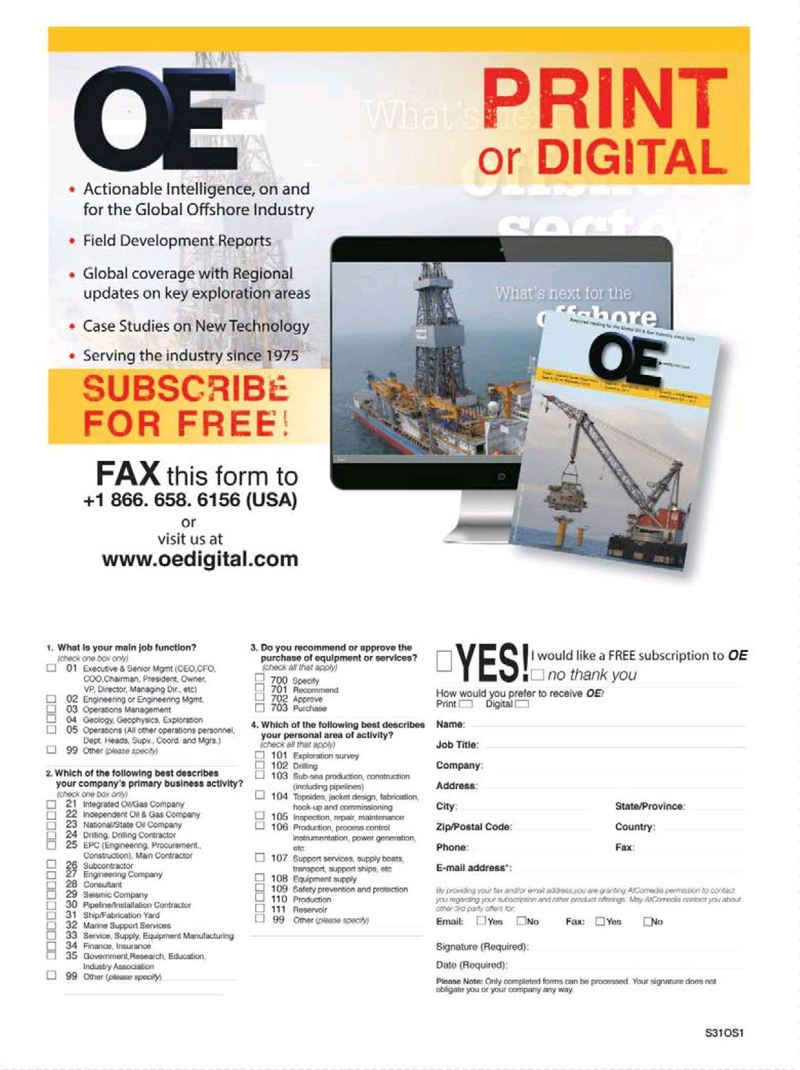 Offshore Engineer Magazine, page 51,  Nov 2015