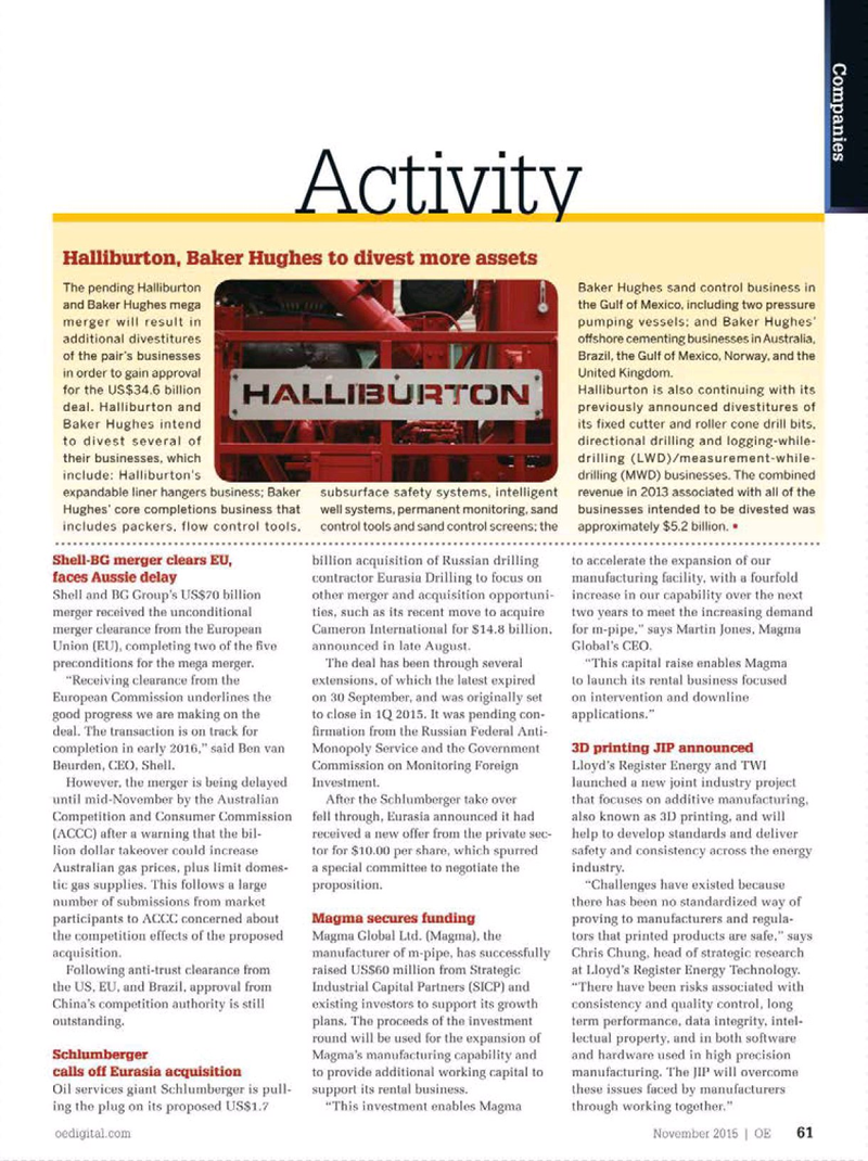 Offshore Engineer Magazine, page 59,  Nov 2015