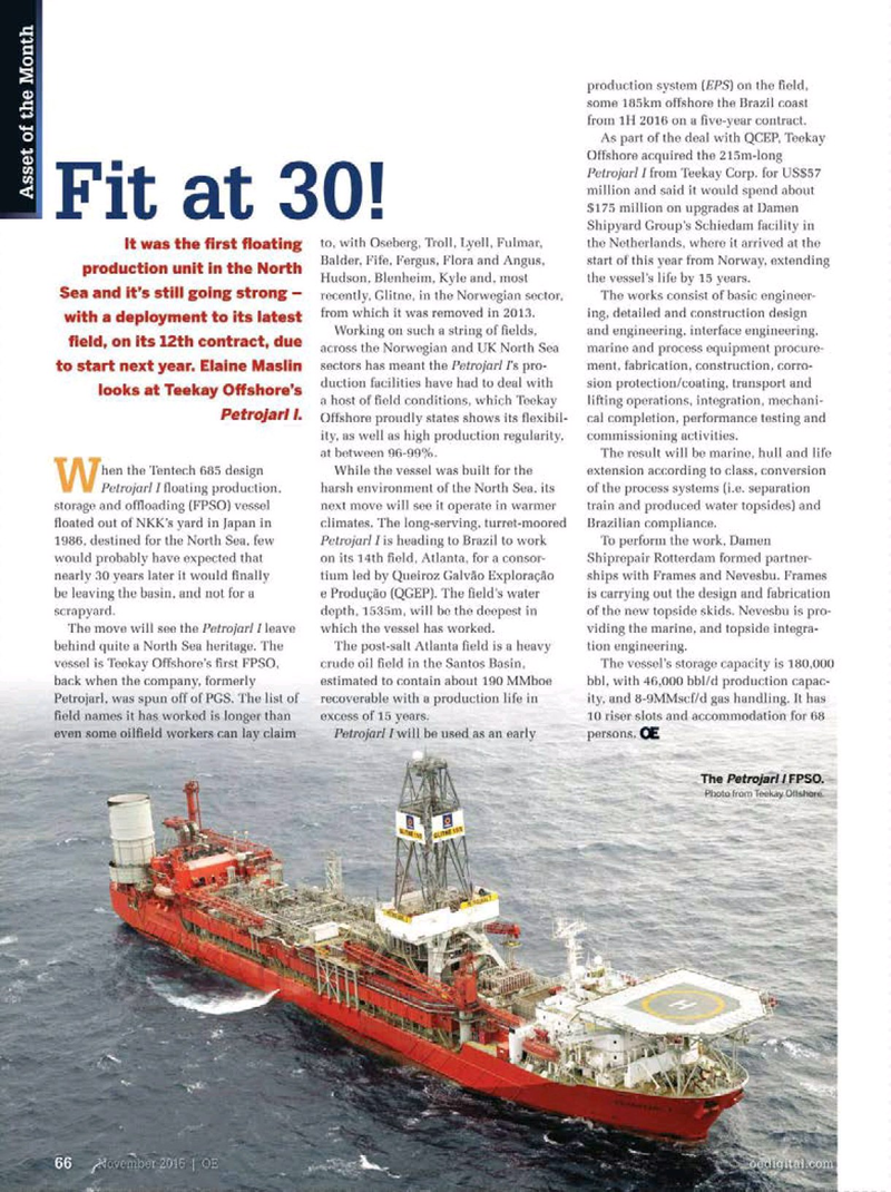 Offshore Engineer Magazine, page 64,  Nov 2015