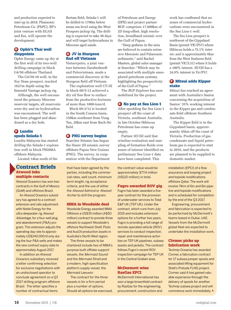 Offshore Engineer Magazine, page 14,  Dec 2015