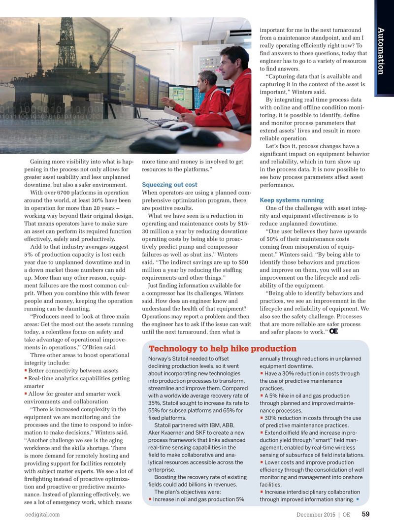 Offshore Engineer Magazine, page 57,  Dec 2015