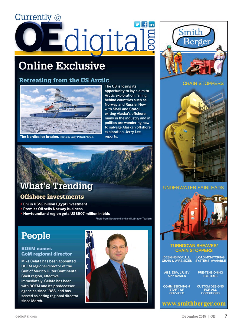 Offshore Engineer Magazine, page 5,  Dec 2015