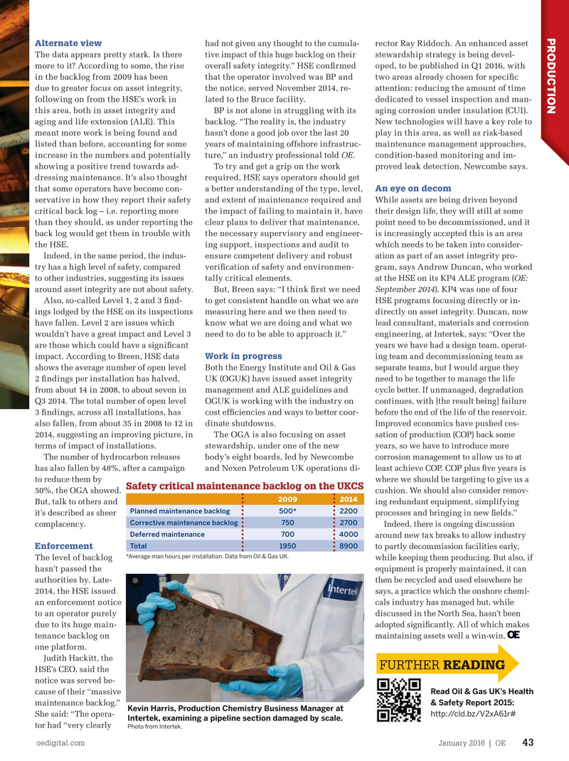 Offshore Engineer Magazine, page 41,  Jan 2016