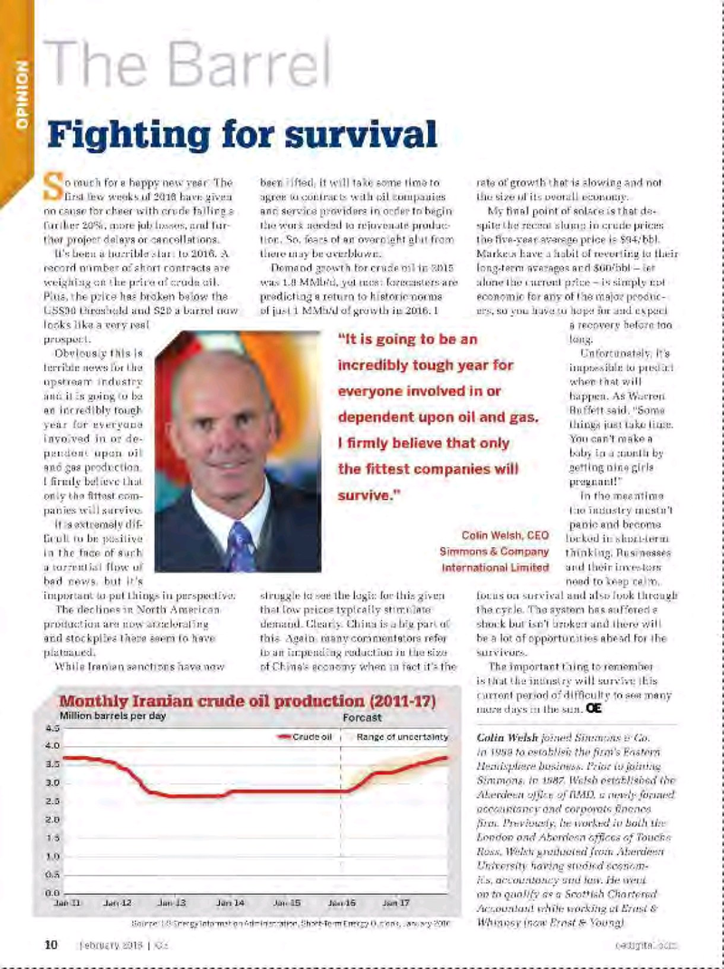 Offshore Engineer Magazine, page 8,  Feb 2016