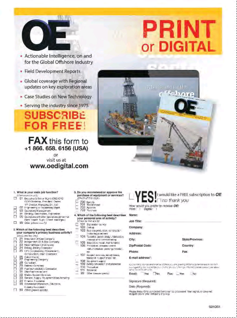 Offshore Engineer Magazine, page 4,  Feb 2016