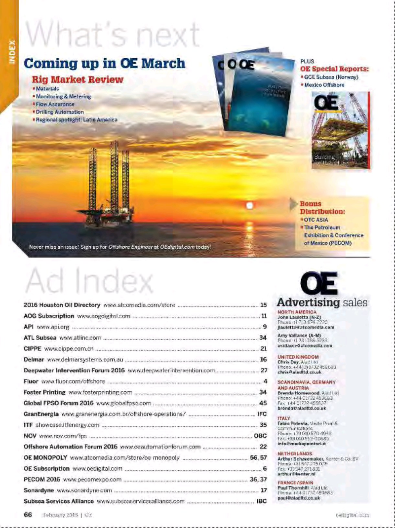 Offshore Engineer Magazine, page 64,  Feb 2016
