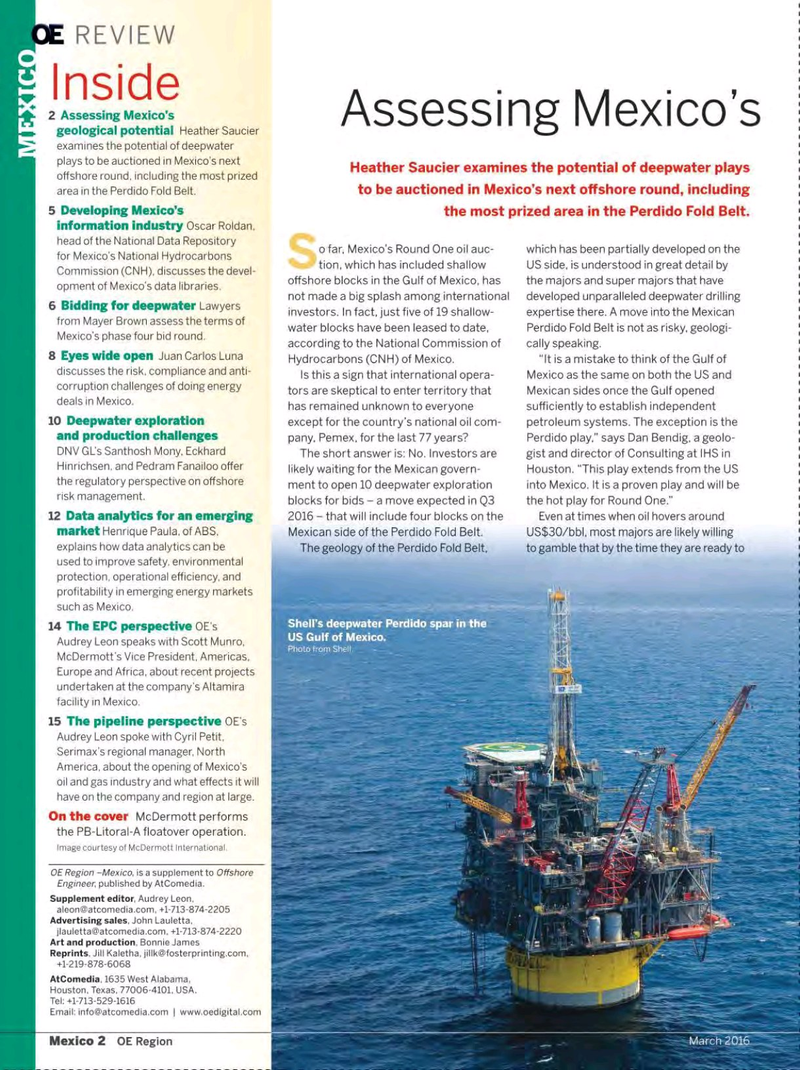 Offshore Engineer Magazine, page 66,  Mar 2016