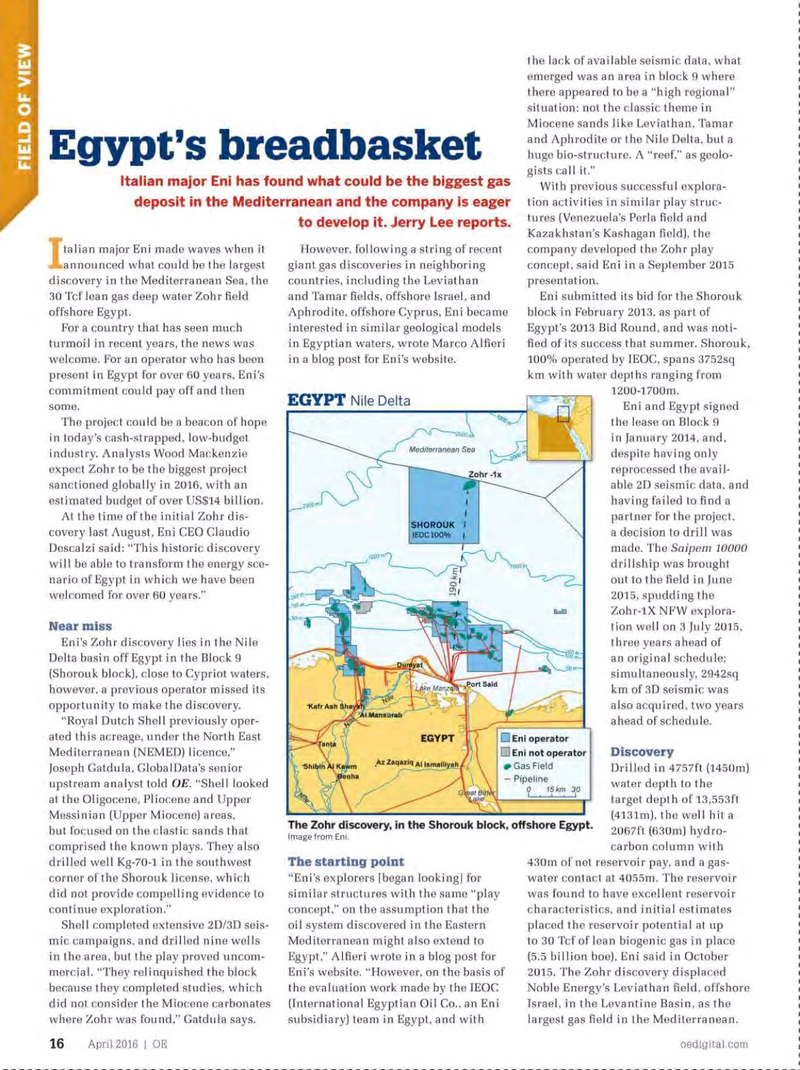 Offshore Engineer Magazine, page 14,  Apr 2016