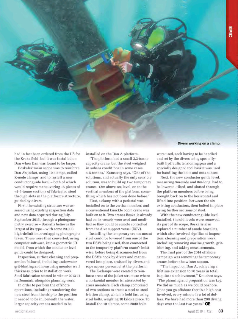 Offshore Engineer Magazine, page 31,  Apr 2016