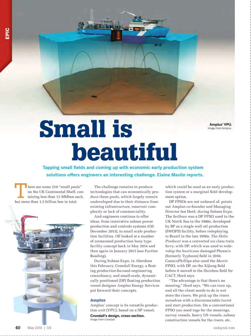 Offshore Engineer Magazine, page 38,  May 2016