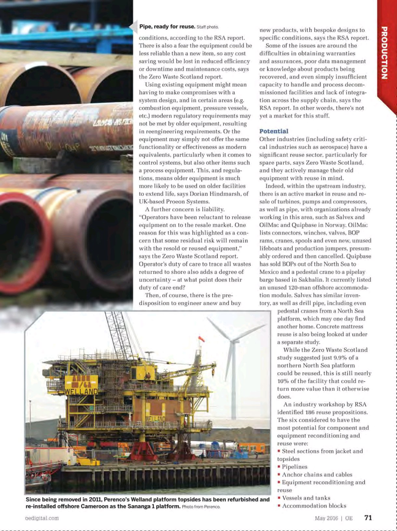 Offshore Engineer Magazine, page 69,  May 2016