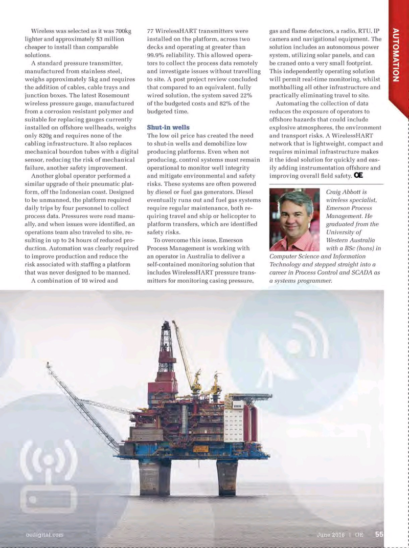 Offshore Engineer Magazine, page 53,  Jun 2016