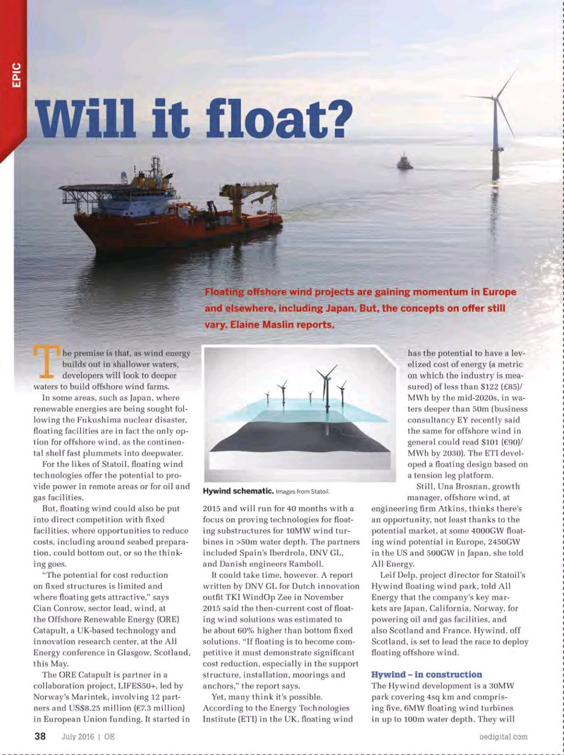 Offshore Engineer Magazine, page 36,  Jul 2016