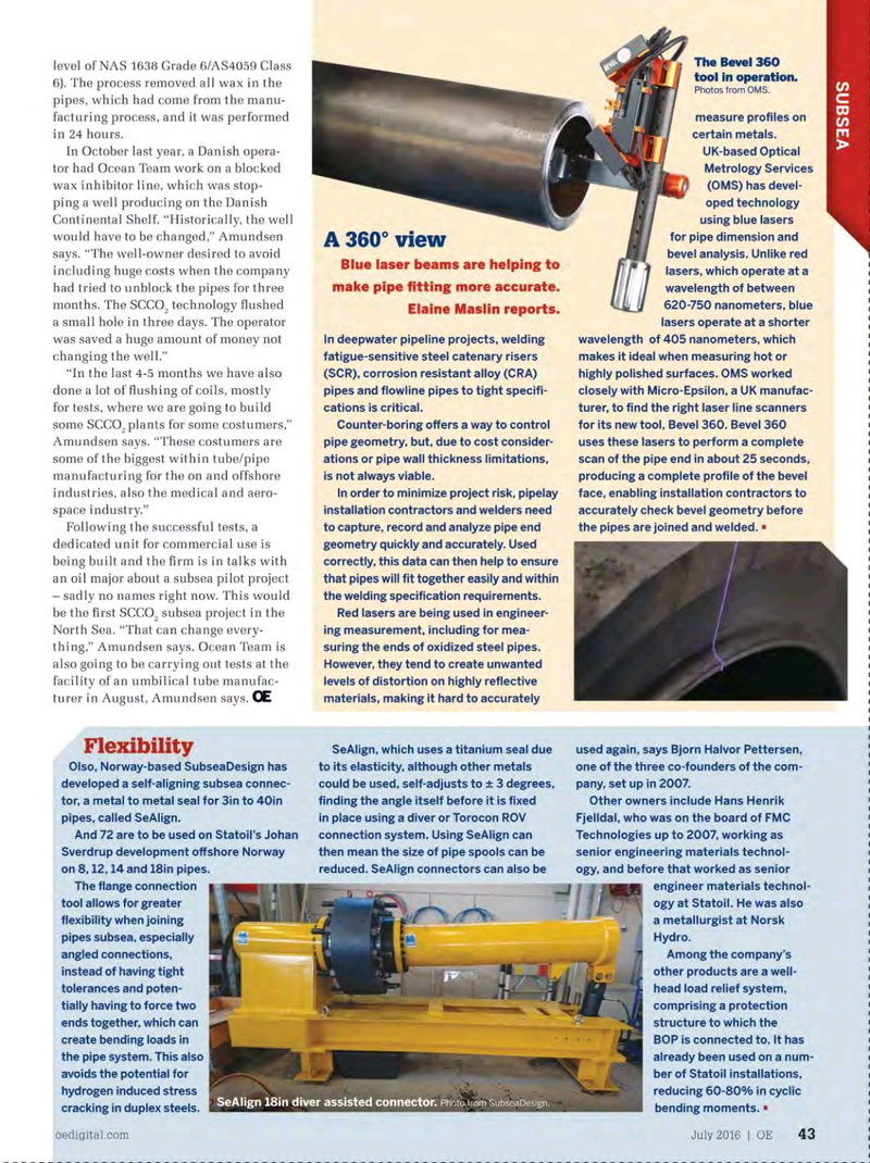 Offshore Engineer Magazine, page 41,  Jul 2016