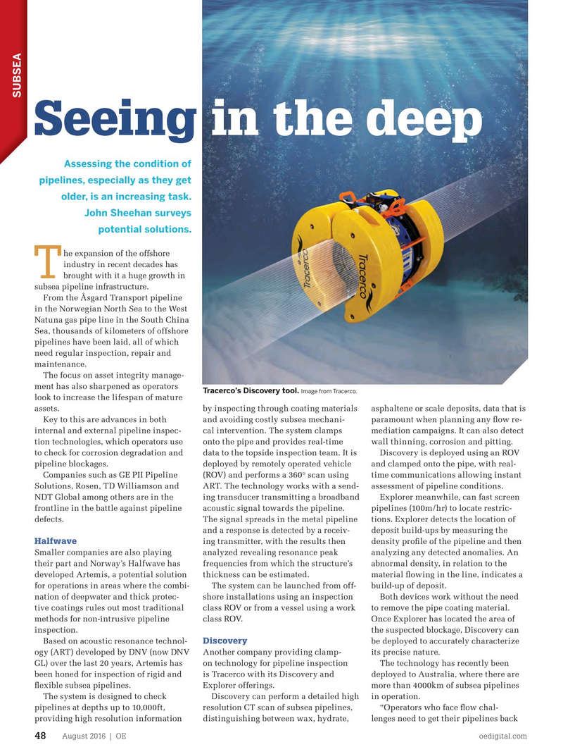 Offshore Engineer Magazine, page 46,  Aug 2016