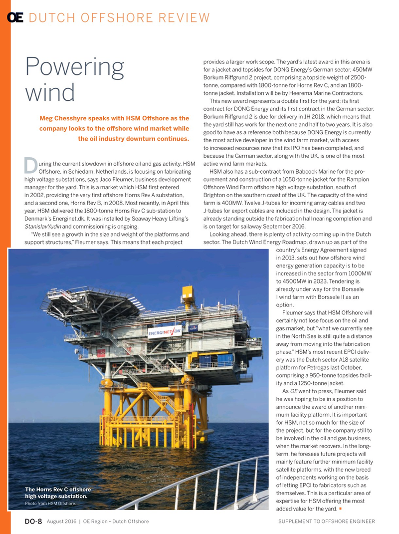 Offshore Engineer Magazine, page 72,  Aug 2016