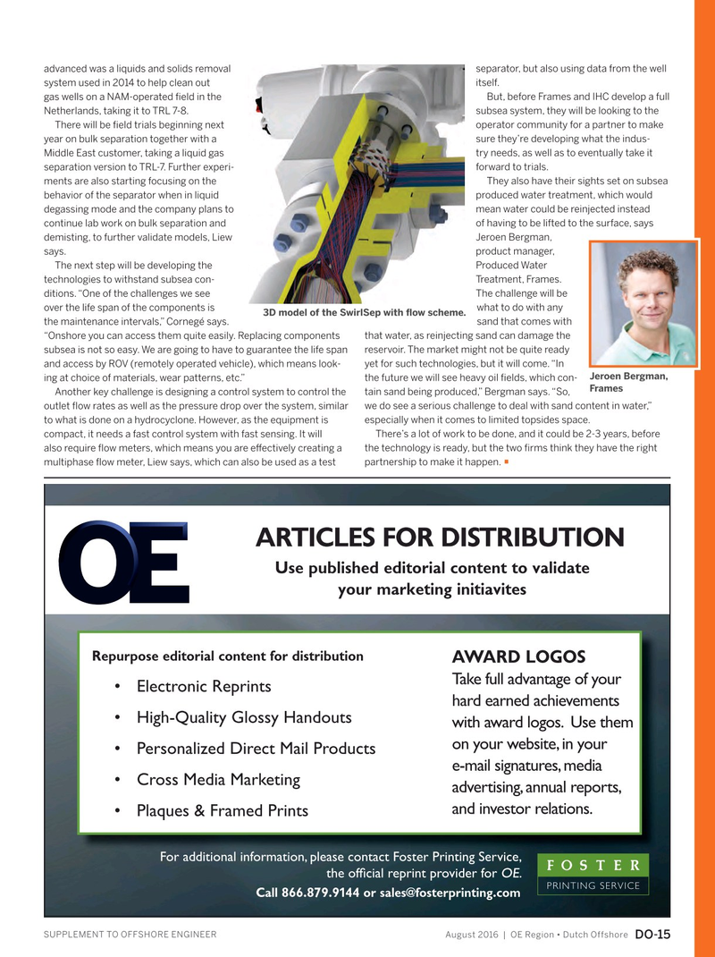 Offshore Engineer Magazine, page 79,  Aug 2016