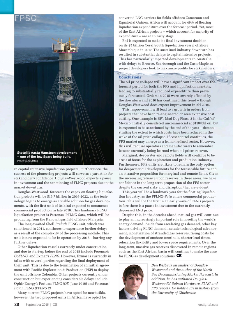 Offshore Engineer Magazine, page 26,  Sep 2016