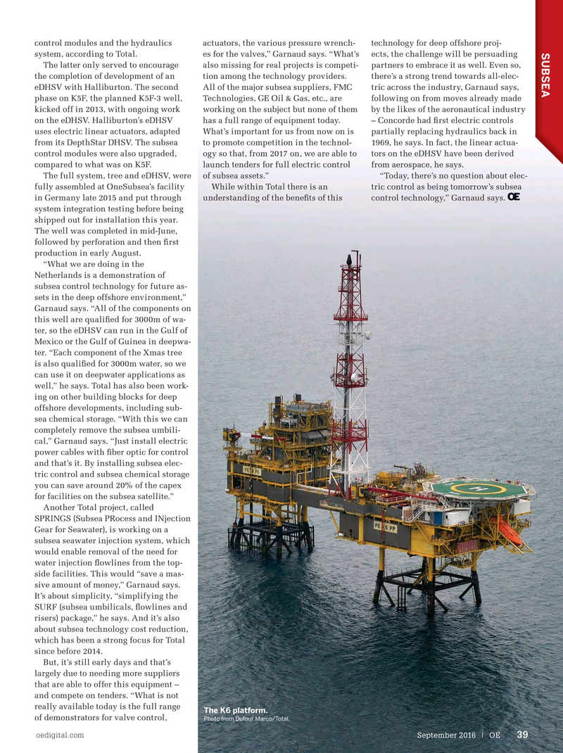 Offshore Engineer Magazine, page 37,  Sep 2016