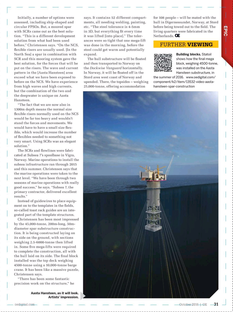 Offshore Engineer Magazine, page 29,  Oct 2016