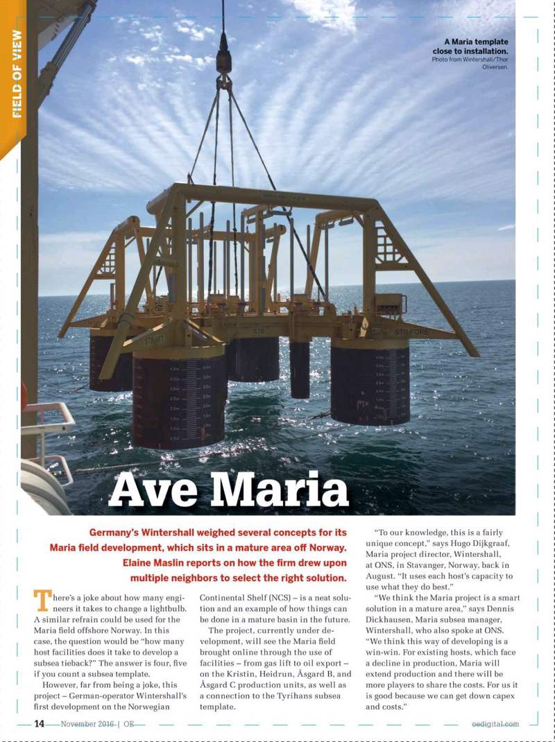 Offshore Engineer Magazine, page 12,  Nov 2016