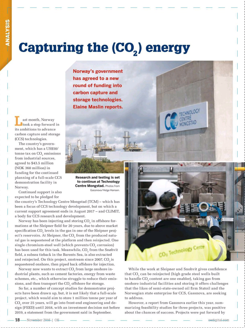 Offshore Engineer Magazine, page 16,  Nov 2016
