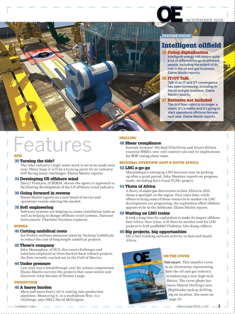Offshore Engineer Magazine, page 1,  Nov 2016