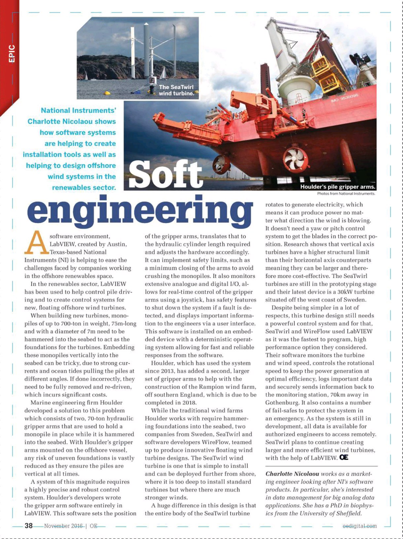 Offshore Engineer Magazine, page 36,  Nov 2016
