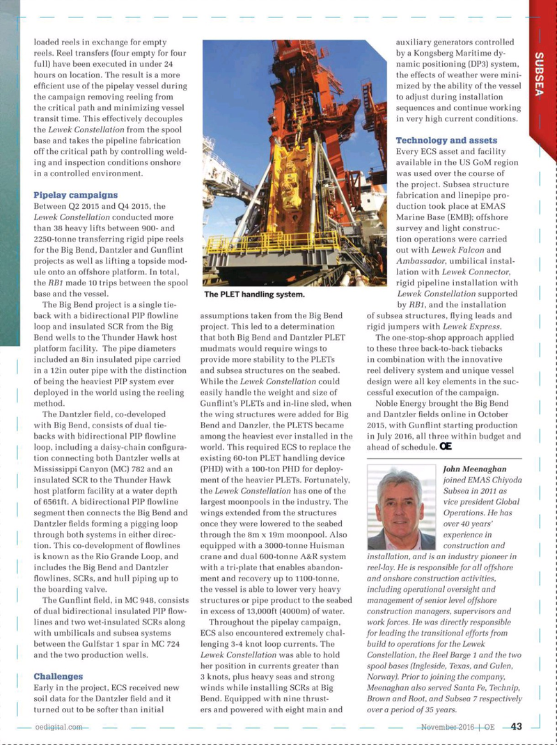 Offshore Engineer Magazine, page 41,  Nov 2016