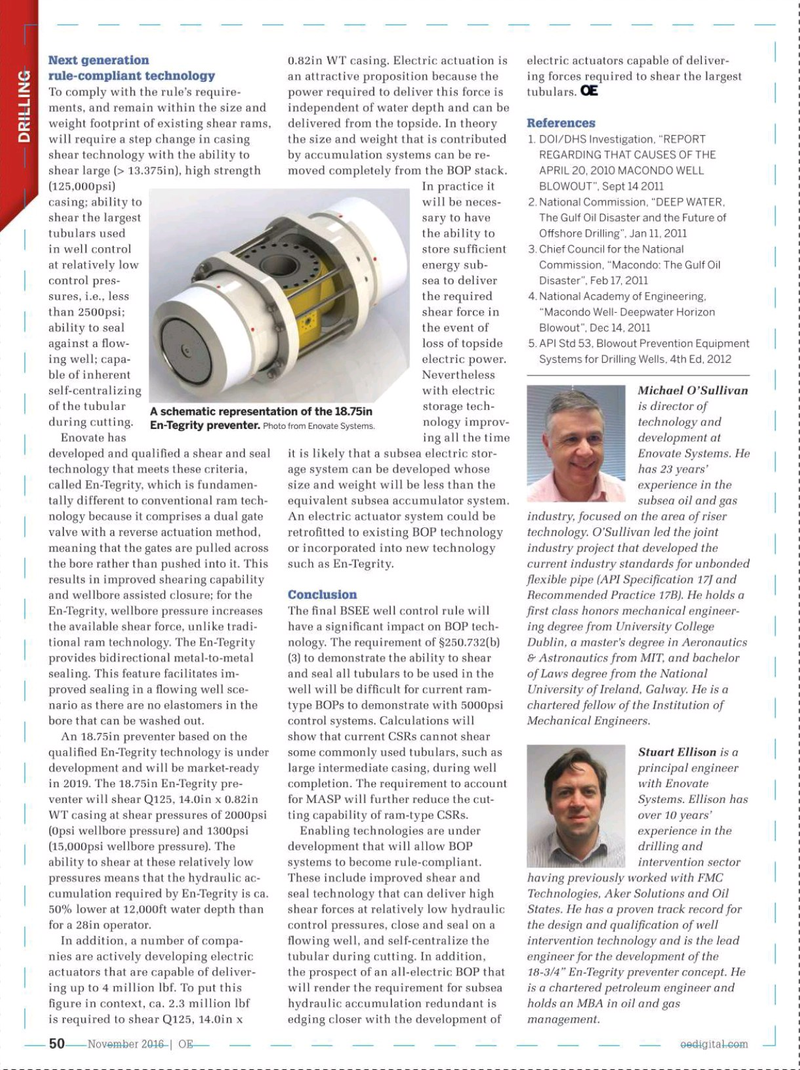 Offshore Engineer Magazine, page 48,  Nov 2016
