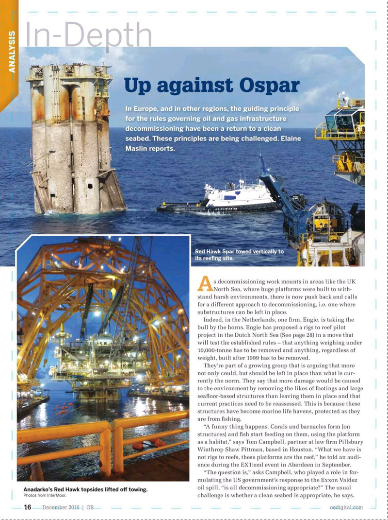Offshore Engineer Magazine, page 14,  Dec 2016