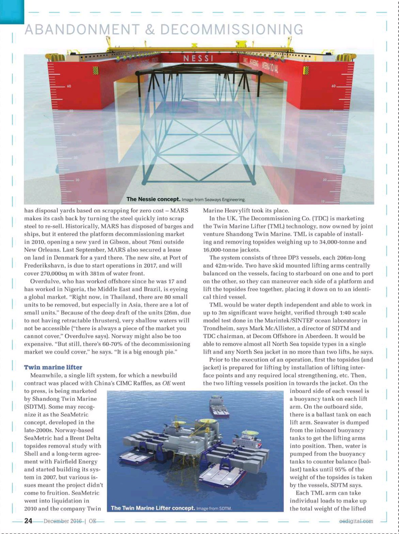 Offshore Engineer Magazine, page 22,  Dec 2016