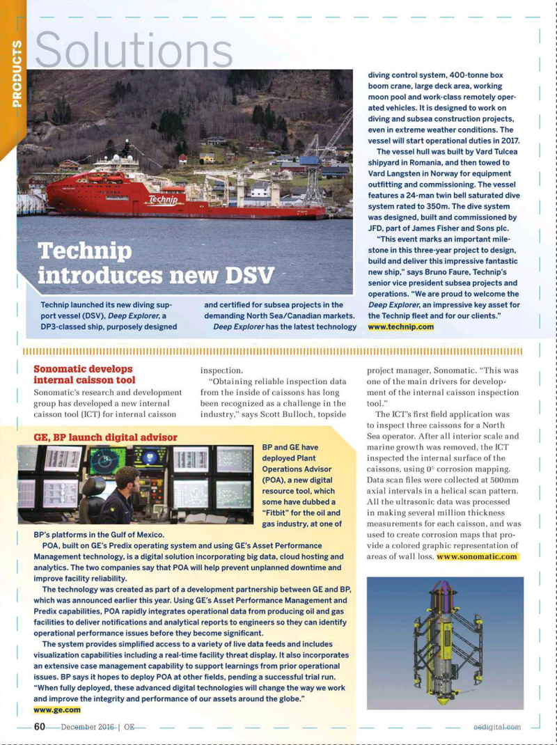 Offshore Engineer Magazine, page 58,  Dec 2016